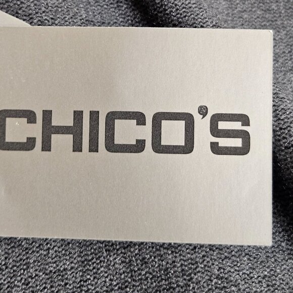 Chicos Cardigan Womens Size 3 Large Black Dip Dye Glam LS Sweater Sequins NWT - Picture 6 of 10